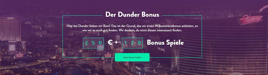 dundercasino bonus mit freispiele