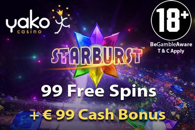 99 Starburst Freispiele im Yako Spielhalle